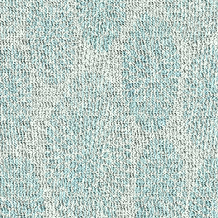 Machine Washable Transitional Pale Blue Lily Blue Rug, wshpat1072