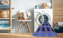 Machine Washable Transitional Blue Rug in a Washing Machine, wshpat1073blu