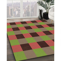 Patterned Fire Brick Red Rug, pat1073brn