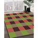 Machine Washable Transitional Fire Brick Red Rug in a Family Room, wshpat1073brn