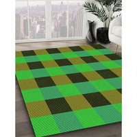 Patterned Army Green Rug, pat1073grn