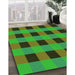 Patterned Army Green Rug in Family Room, pat1073grn