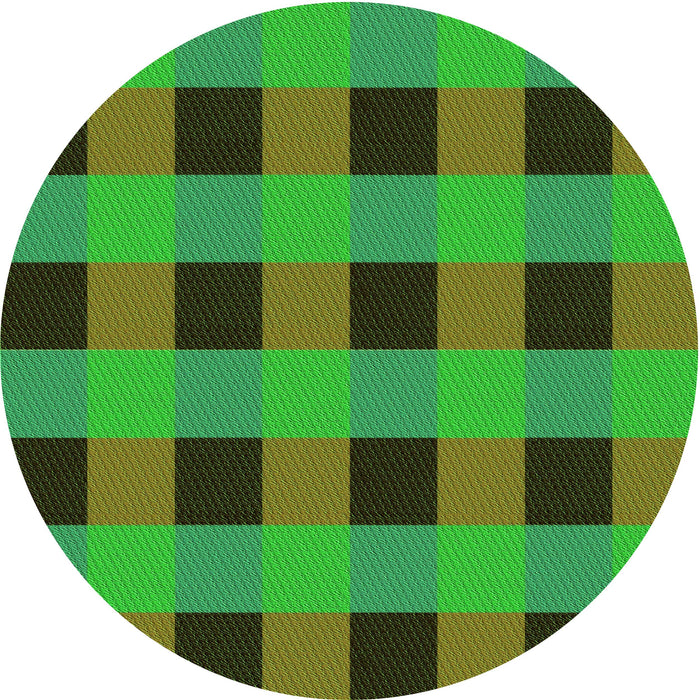 Square Patterned Army Green Rug, pat1073grn
