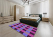 Patterned Medium Purple Rug in a Bedroom, pat1073pur