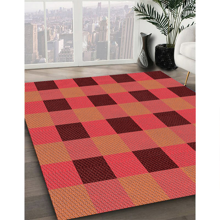 Machine Washable Transitional Red Rug in a Family Room, wshpat1073rd