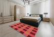 Patterned Red Rug in a Bedroom, pat1073rd