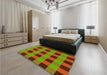 Patterned Pistachio Green Rug in a Bedroom, pat1073yw