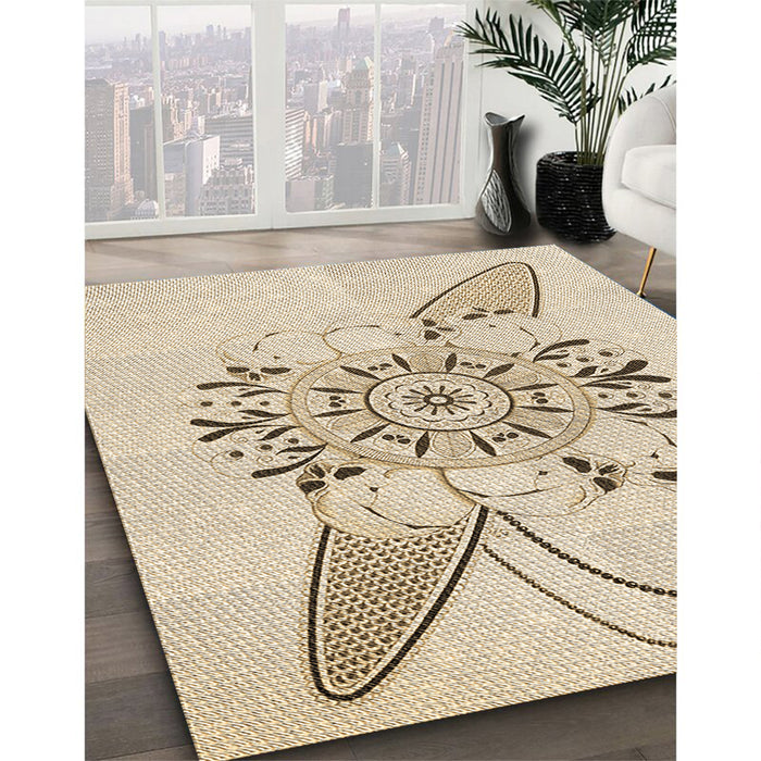 Patterned Peru Brown Rug in Family Room, pat1074brn