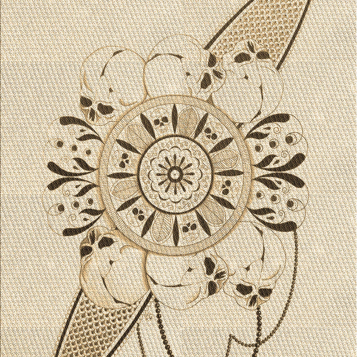 Machine Washable Transitional Peru Brown Rug, wshpat1074brn