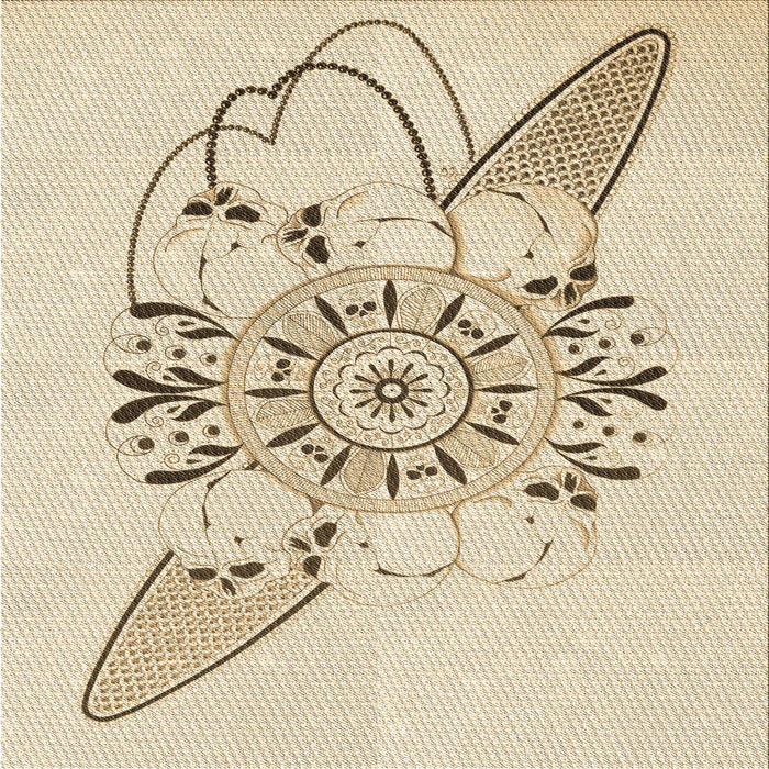 Round Patterned Peru Brown Rug, pat1074brn