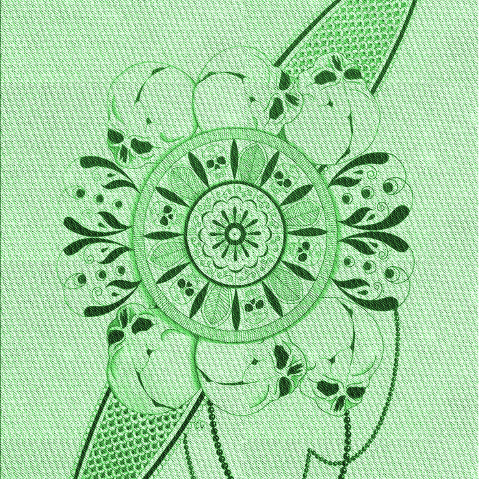 Patterned Mint Green Rug, pat1074grn