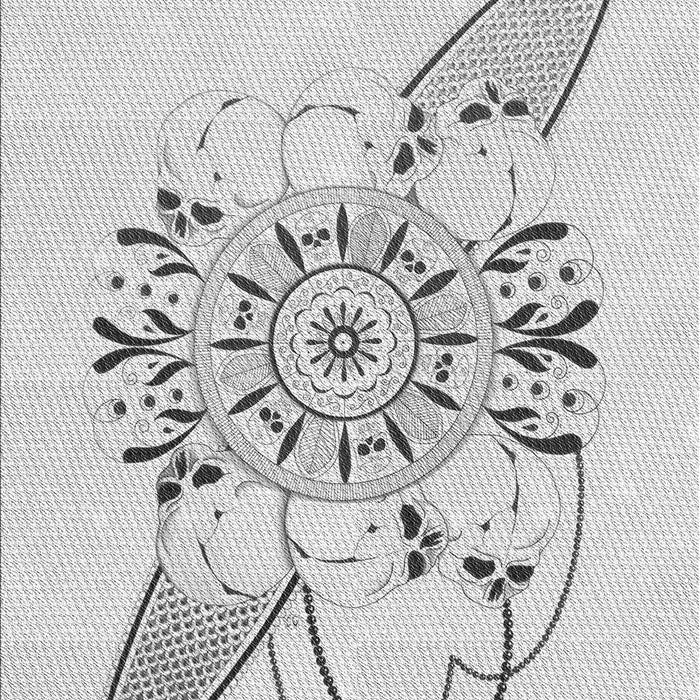 Patterned Platinum Gray Rug, pat1074gry