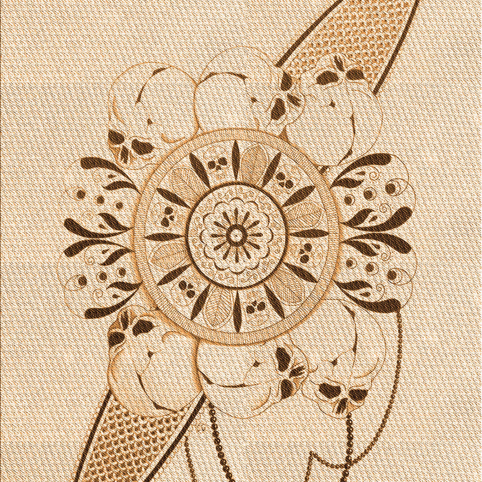 Patterned Bronze Brown Rug, pat1074org