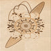 Round Patterned Bronze Brown Rug, pat1074org