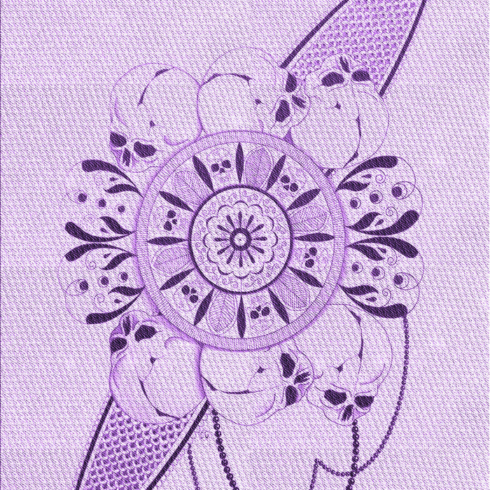 Machine Washable Transitional Purple Rug, wshpat1074pur