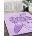 Patterned Purple Rug in Family Room, pat1074pur
