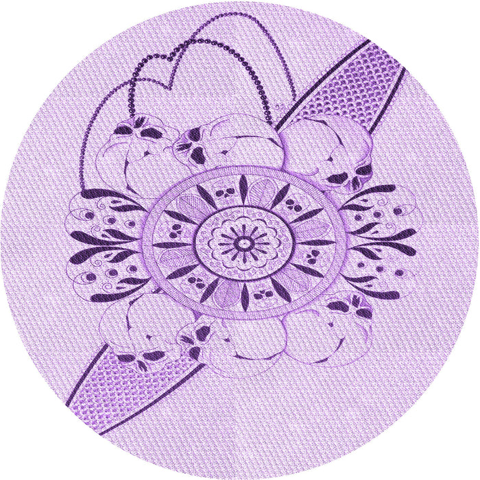Square Patterned Purple Rug, pat1074pur