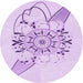 Square Patterned Purple Rug, pat1074pur