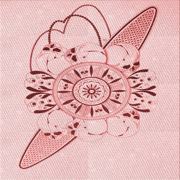 Round Patterned Light Rose Pink Rug, pat1074rd