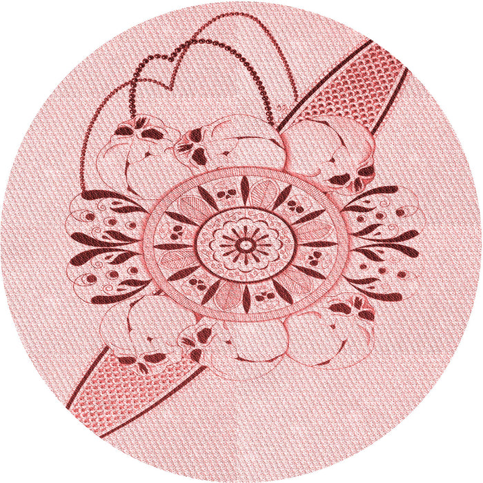 Square Patterned Light Rose Pink Rug, pat1074rd