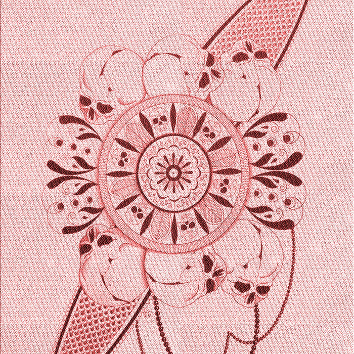 Patterned Light Rose Pink Rug, pat1074rd