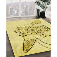 Patterned Orange Gold Rug, pat1074yw