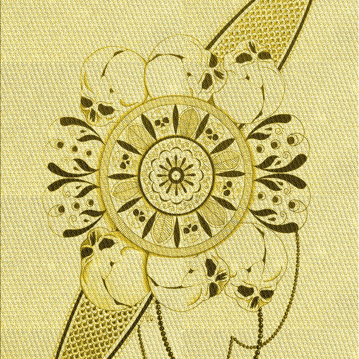 Machine Washable Transitional Orange Gold Rug, wshpat1074yw