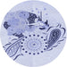 Square Patterned Lavender Blue Rug, pat1075blu