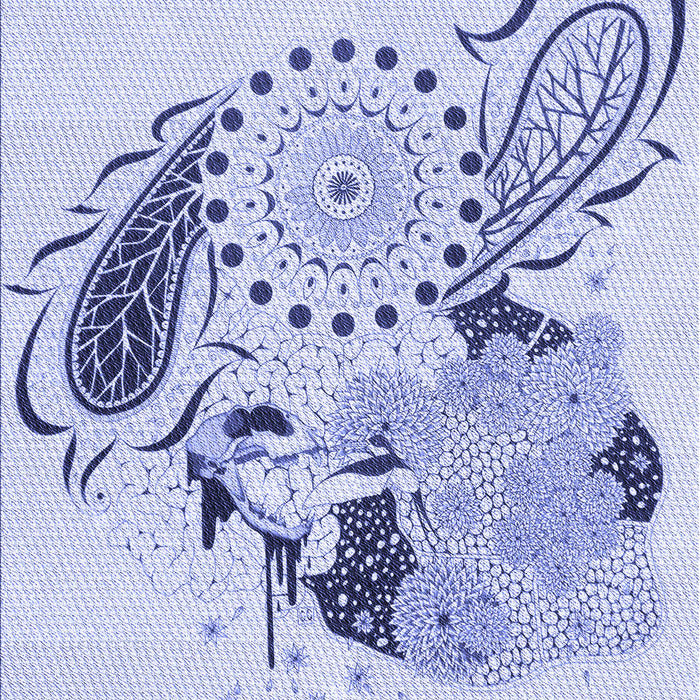 Machine Washable Transitional Lavender Blue Rug, wshpat1075blu