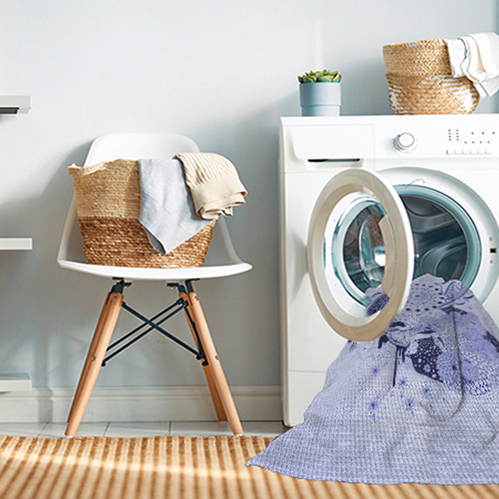Machine Washable Transitional Lavender Blue Rug in a Washing Machine, wshpat1075blu