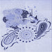 Round Patterned Lavender Blue Rug, pat1075blu