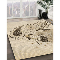 Patterned Vanilla Gold Rug, pat1075brn