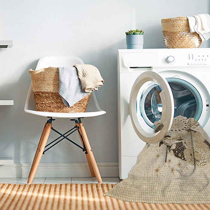 Machine Washable Transitional Vanilla Gold Rug in a Washing Machine, wshpat1075brn