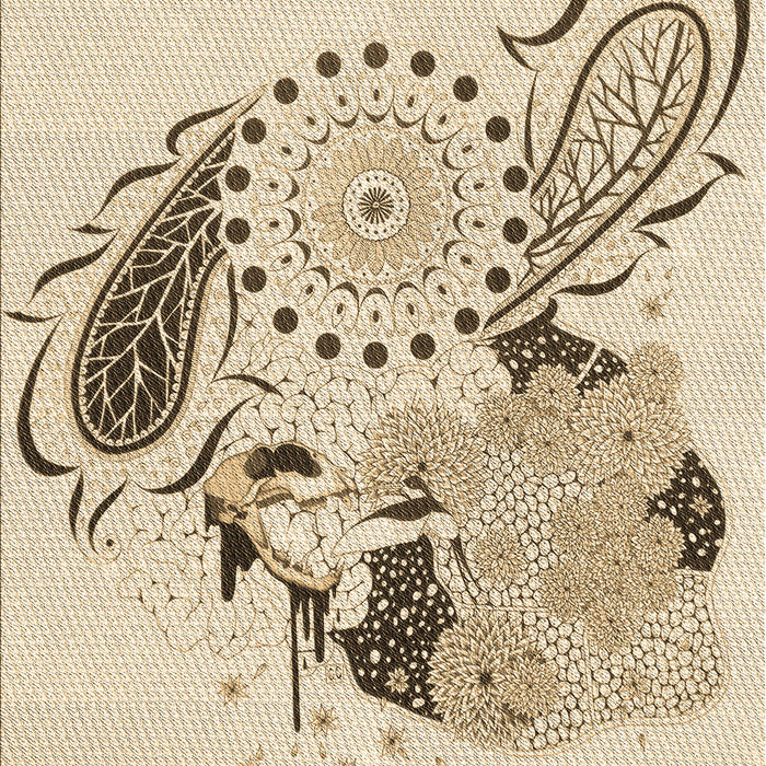 Patterned Vanilla Gold Rug, pat1075brn