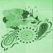 Round Patterned Mint Green Rug, pat1075grn