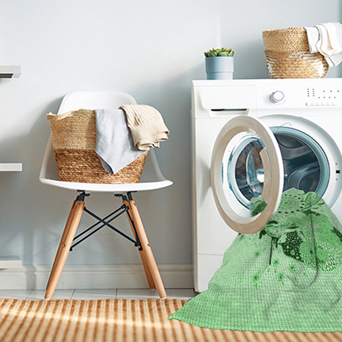 Machine Washable Transitional Mint Green Rug in a Washing Machine, wshpat1075grn