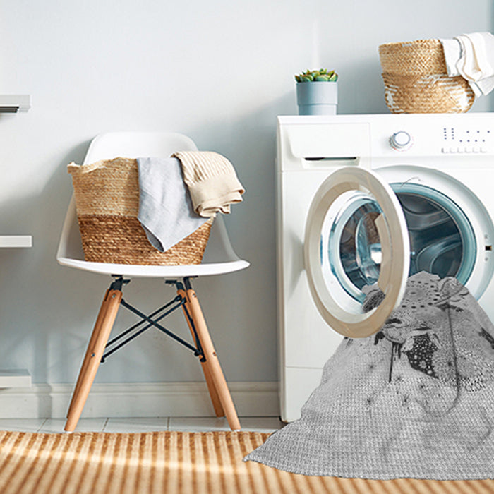 Machine Washable Transitional Platinum Gray Rug in a Washing Machine, wshpat1075gry