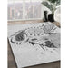 Patterned Platinum Gray Rug in Family Room, pat1075gry