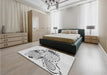 Patterned Platinum Gray Rug in a Bedroom, pat1075gry