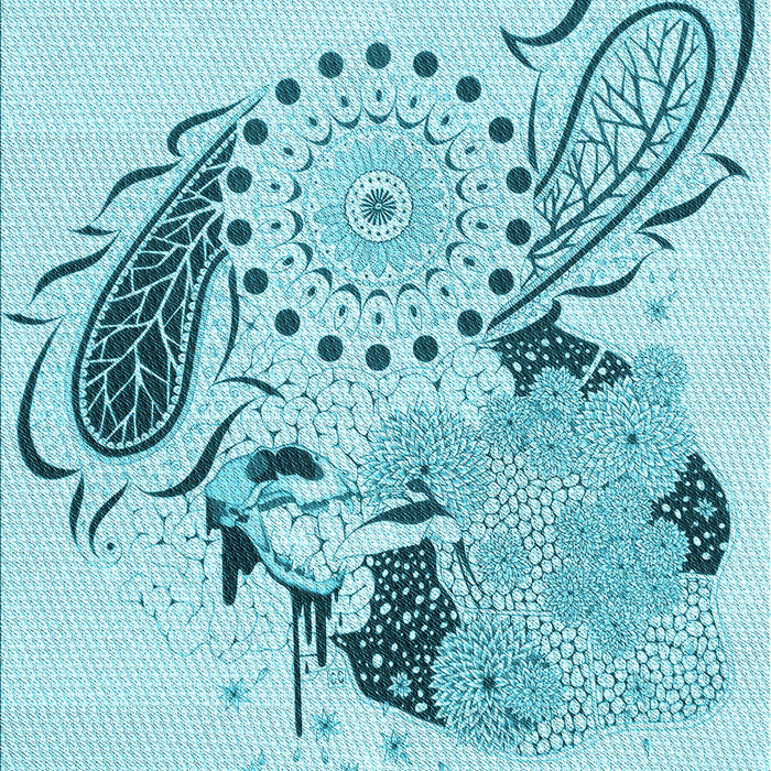 Patterned Electric Blue Rug, pat1075lblu