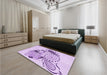 Patterned Purple Rug in a Bedroom, pat1075pur