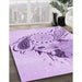 Patterned Purple Rug in Family Room, pat1075pur