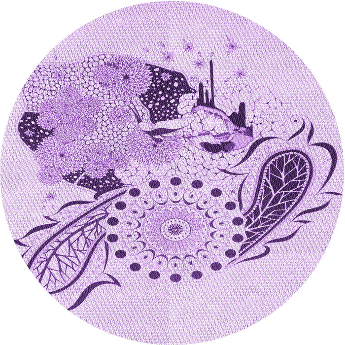Square Patterned Purple Rug, pat1075pur