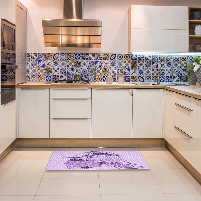 Patterned Purple Rug in a Kitchen, pat1075pur