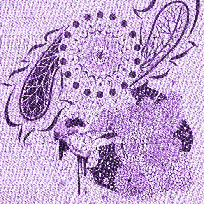 Machine Washable Transitional Purple Rug, wshpat1075pur