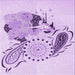 Round Patterned Purple Rug, pat1075pur