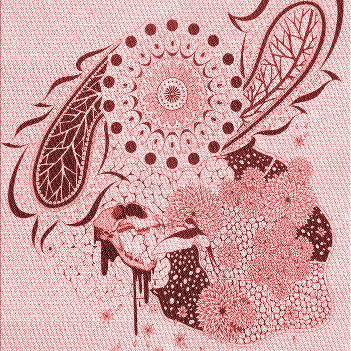 Patterned Light Rose Pink Rug, pat1075rd