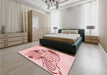 Patterned Light Rose Pink Rug in a Bedroom, pat1075rd