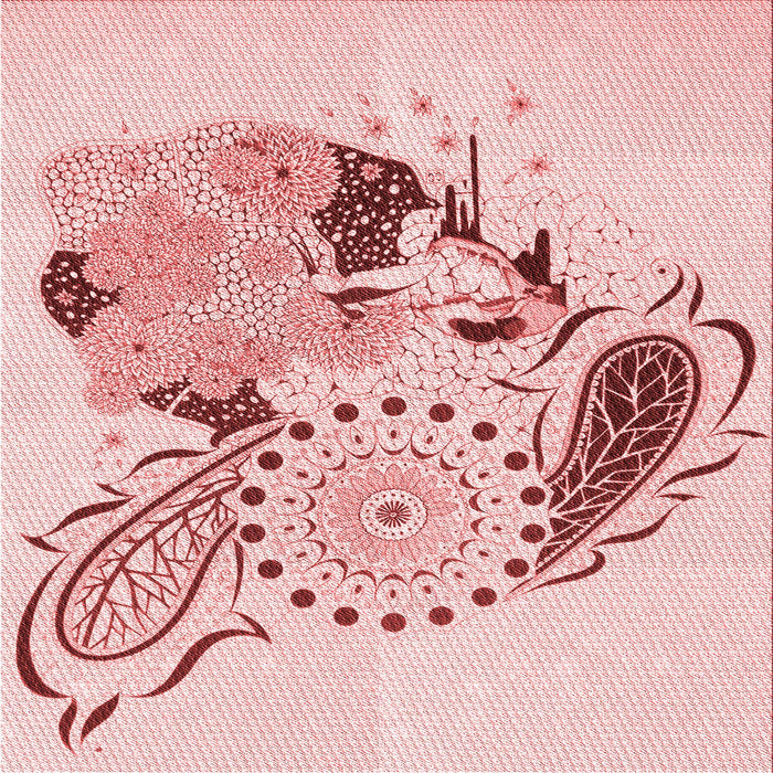 Round Machine Washable Transitional Light Rose Pink Rug, wshpat1075rd