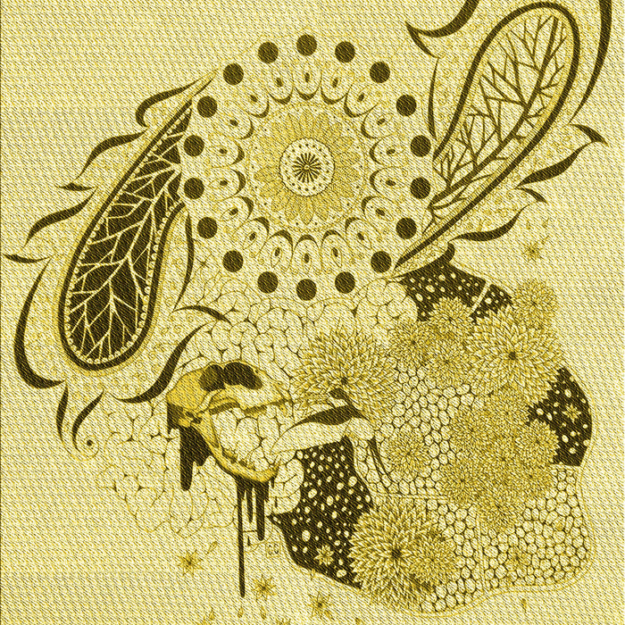 Machine Washable Transitional Caramel Brown Rug, wshpat1075yw